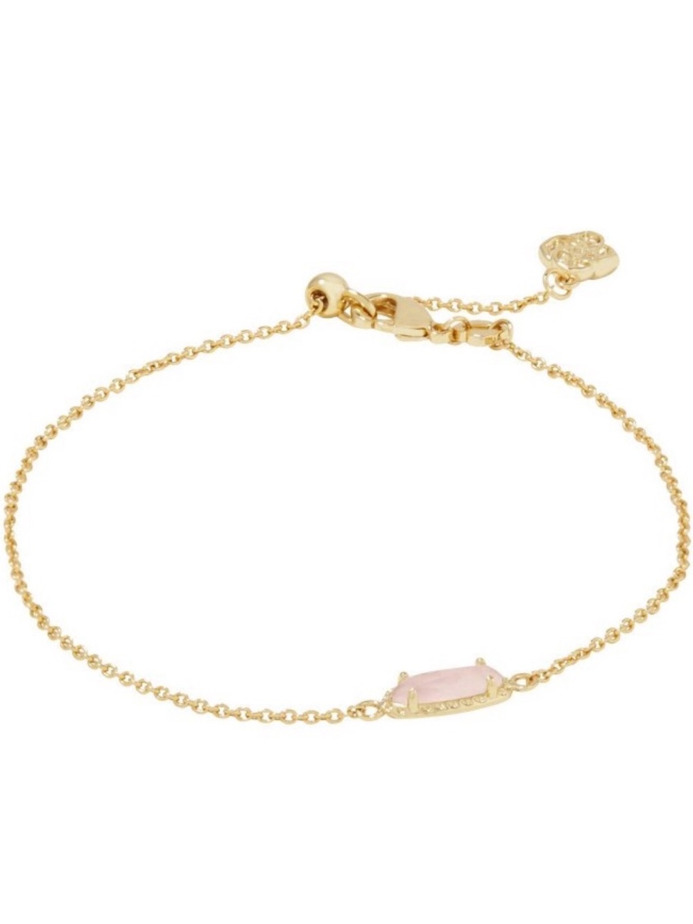 Kendra Scott Emma Delicate 14K Gold Over Brass Bracelet with Rose Quartz Stone